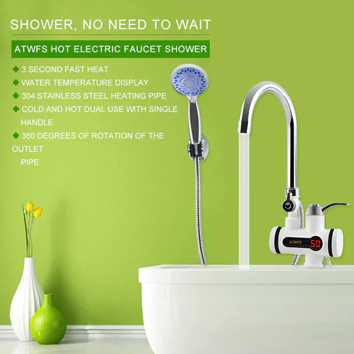 Electric Instant Water Geyser Tap With Shower